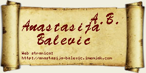 Anastasija Balević vizit kartica